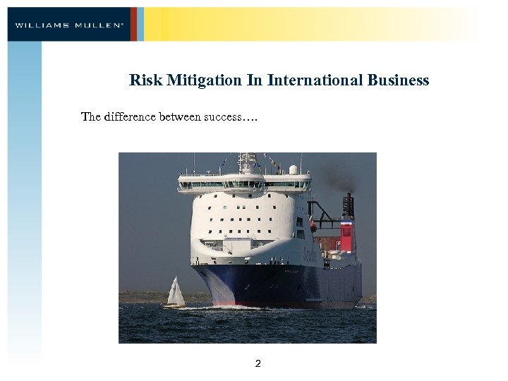 Risk Mitigation In International Business The difference between success…. 2 