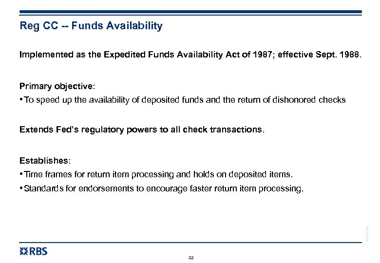 Reg CC -- Funds Availability Implemented as the Expedited Funds Availability Act of 1987;