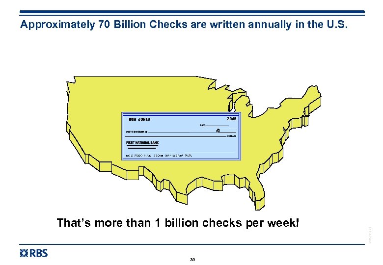 Approximately 70 Billion Checks are written annually in the U. S. 39 RBS 6245