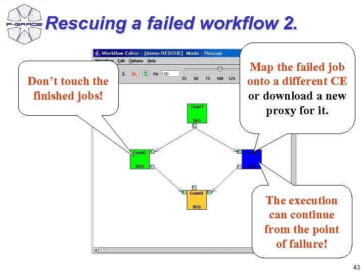 Rescuing a failed workflow 2. Don’t touch the finished jobs! Map the failed job