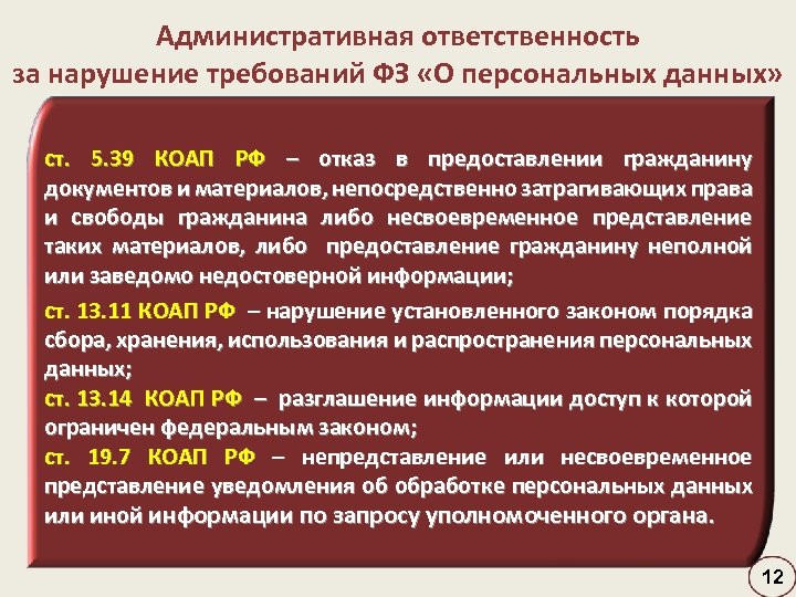 Административный штраф для граждан за продажу. Административная ответственность за нарушение. Административная ответственность статья. Статья за распространение личных данных. Уголовная ответственность за распространение персональных данных.