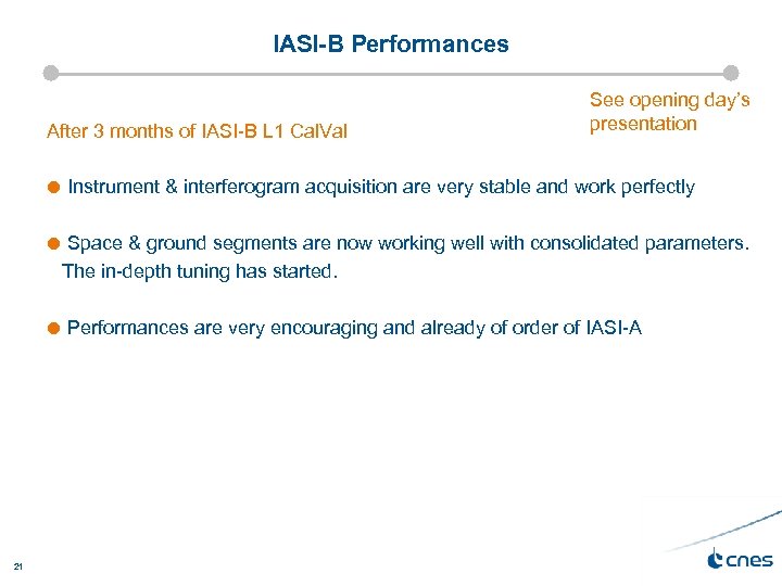 IASI-B Performances After 3 months of IASI-B L 1 Cal. Val 21 See opening