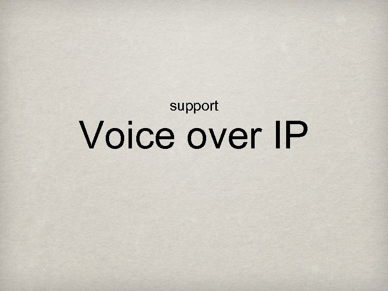 support Voice over IP 
