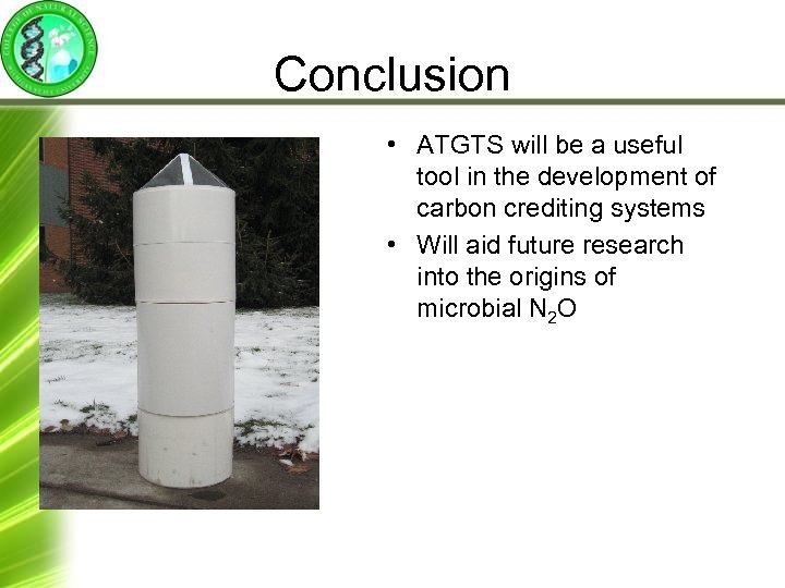 Conclusion • ATGTS will be a useful tool in the development of carbon crediting