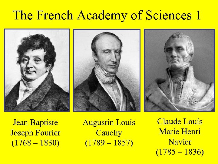 The French Academy of Sciences 1 Jean Baptiste Joseph Fourier (1768 – 1830) Augustin