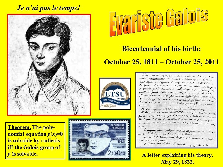 Je n’ai pas le temps! Bicentennial of his birth: October 25, 1811 – October