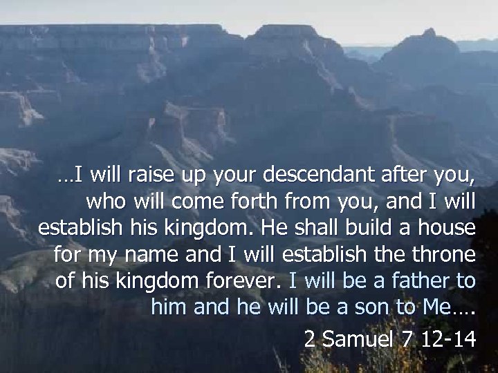 …I will raise up your descendant after you, who will come forth from you,