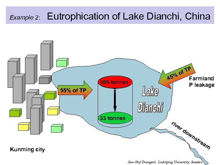 Example 2: Eutrophication of Lake Dianchi, China P of T % 385 tonnes 45