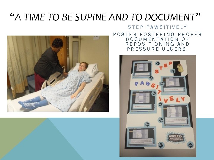 “A TIME TO BE SUPINE AND TO DOCUMENT” STEP PAWSITIVELY POSTER FOSTERING PROPER DOCUMENTATION