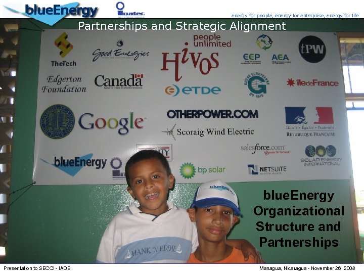energy for people, energy for enterprise, energy for life Partnerships and Strategic Alignment blue.