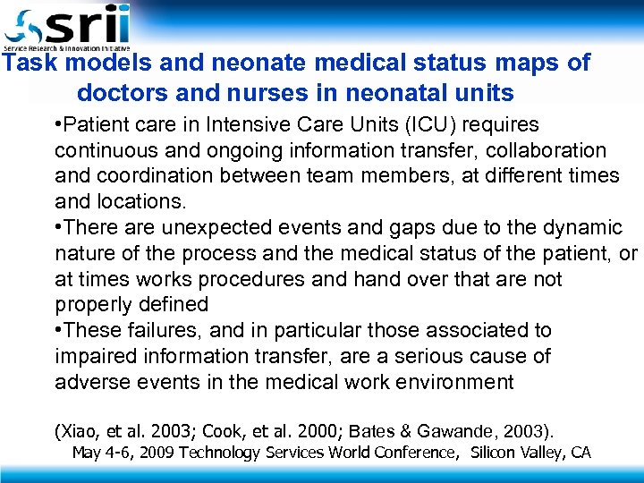 Task models and neonate medical status maps of doctors and nurses in neonatal units