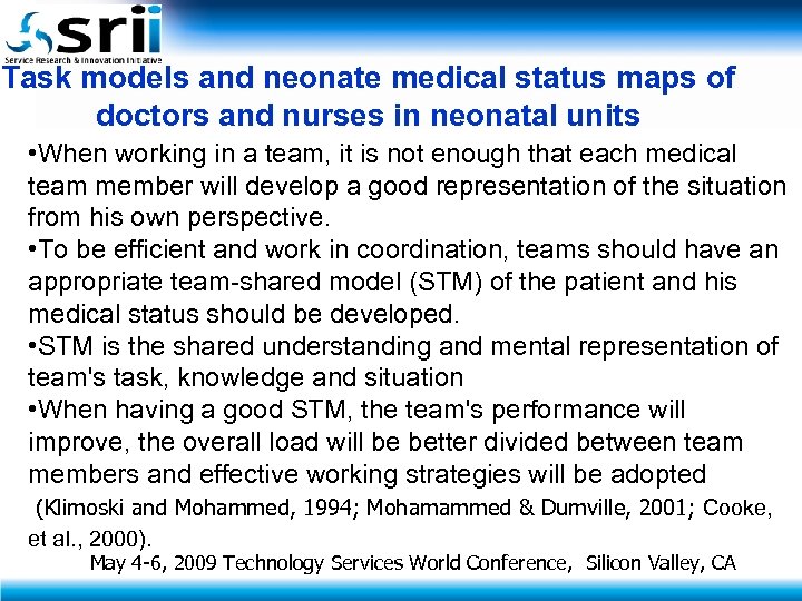 Task models and neonate medical status maps of doctors and nurses in neonatal units