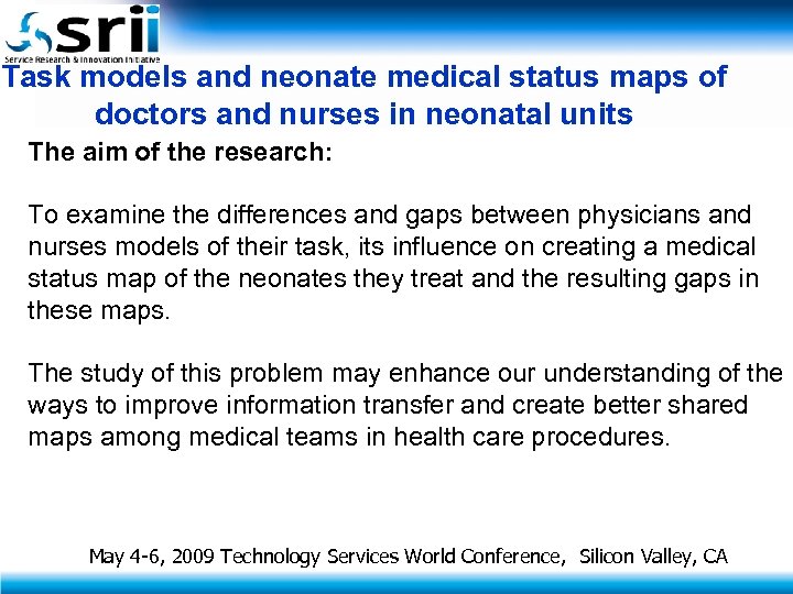 Task models and neonate medical status maps of doctors and nurses in neonatal units