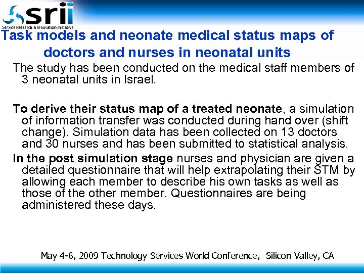 Task models and neonate medical status maps of doctors and nurses in neonatal units
