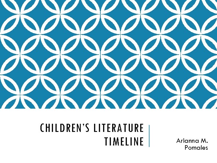 CHILDREN’S LITERATURE TIMELINE Arianna M. Pomales 