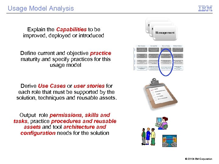 Usage Model Analysis Explain the Capabilities to be improved, deployed or introduced Define current