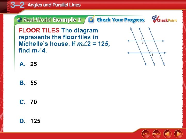 FLOOR TILES The diagram represents the floor tiles in Michelle’s house. If m 2