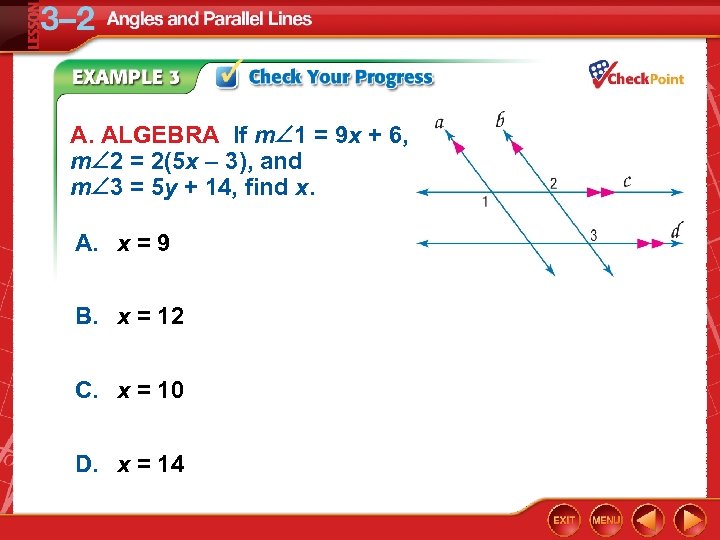 A. ALGEBRA If m 1 = 9 x + 6, m 2 = 2(5