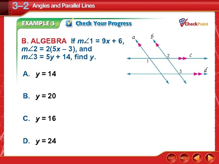 B. ALGEBRA If m 1 = 9 x + 6, m 2 = 2(5