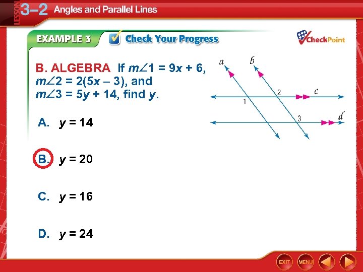 B. ALGEBRA If m 1 = 9 x + 6, m 2 = 2(5