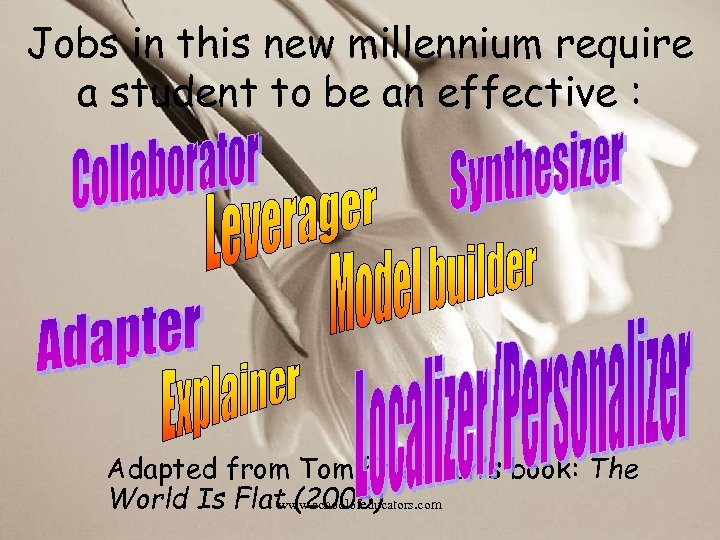 Jobs in this new millennium require a student to be an effective : Adapted