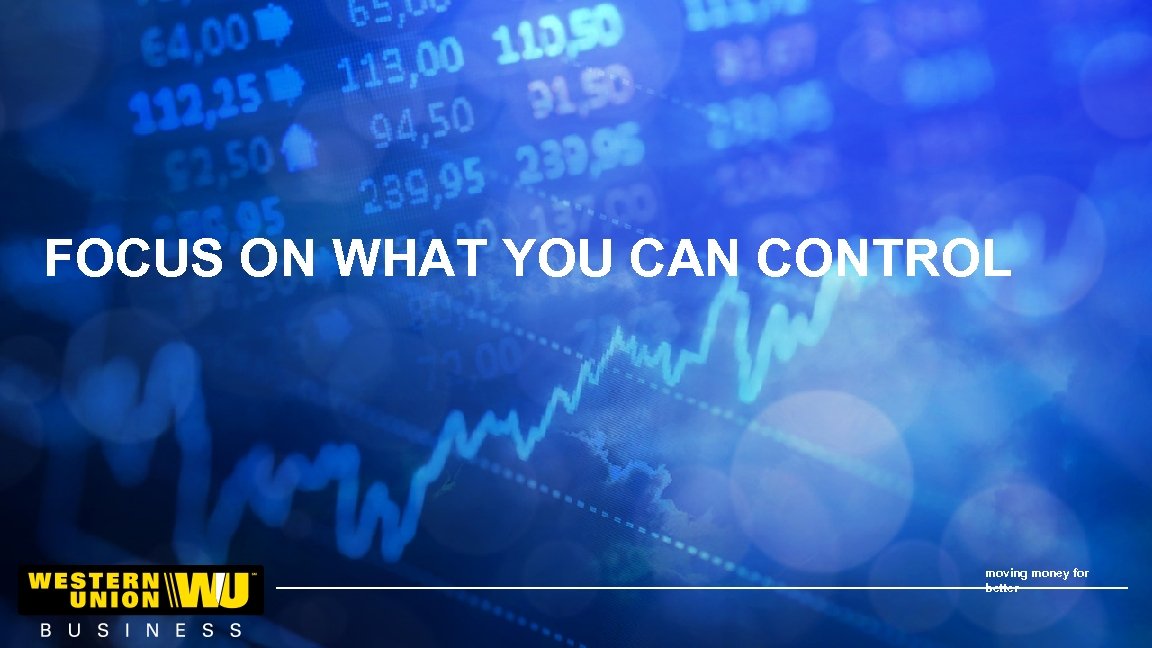 FOCUS ON WHAT YOU CAN CONTROL moving money for better RISK MANAGEMENT | HEDGING