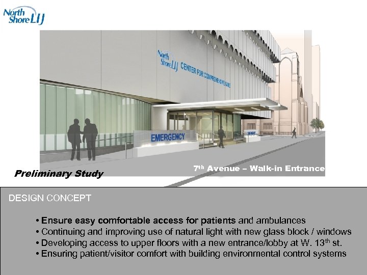 Preliminary Study 7 th Avenue – Walk-in Entrance DESIGN CONCEPT • Ensure easy comfortable