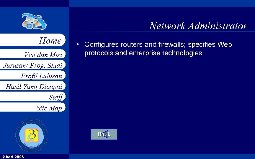 Network Administrator Home Visi dan Misi Jurusan/ Prog. Studi Profil Lulusan Hasil Yang Dicapai