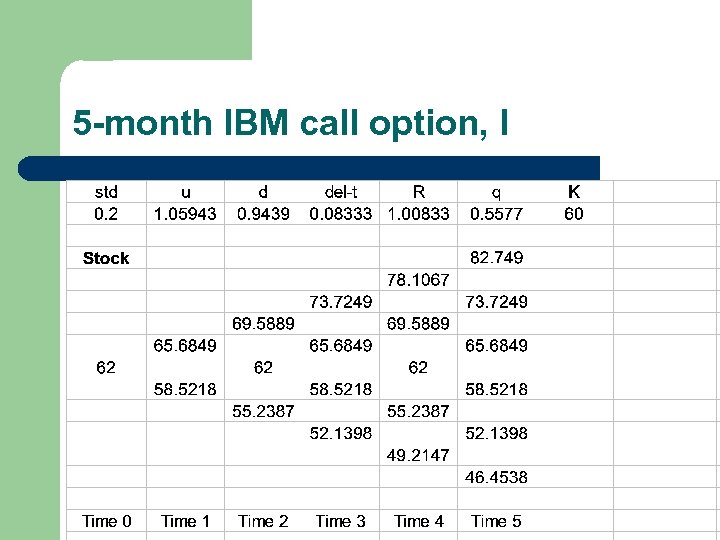 5 -month IBM call option, I 