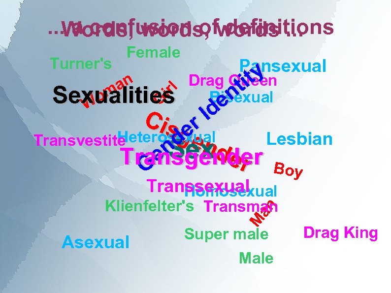 . . . Words, words. . . a confusion of definitions Turner's Female Pansexual