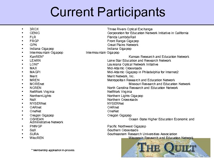 Current Participants • • • • • • • 3 ROX CENIC FLR FRGP