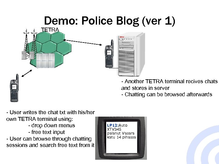 Demo: Police Blog (ver 1) TETRA - Another TETRA terminal recives chats and stores