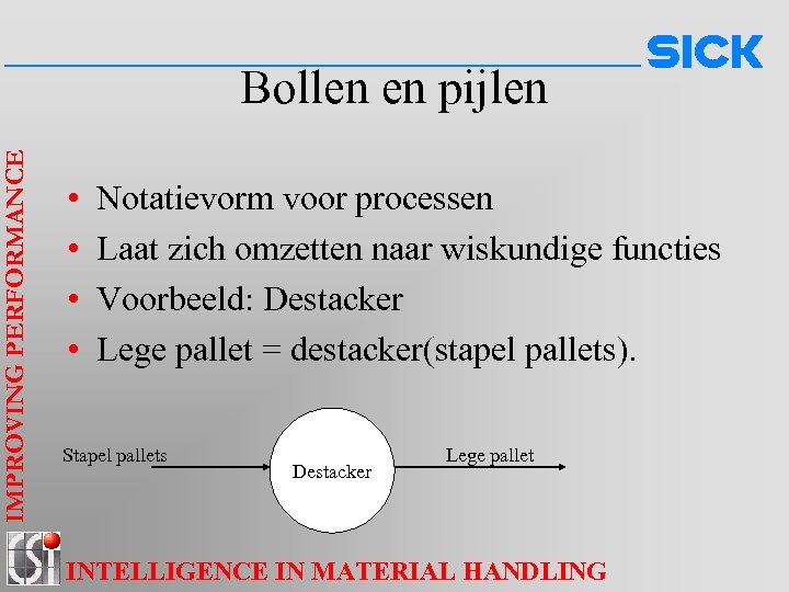 IMPROVING PERFORMANCE Bollen en pijlen • • Notatievorm voor processen Laat zich omzetten naar