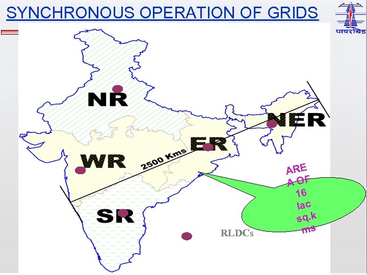 SYNCHRONOUS OPERATION OF GRIDS s m 00 K 25 RLDCs ARE A OF 16