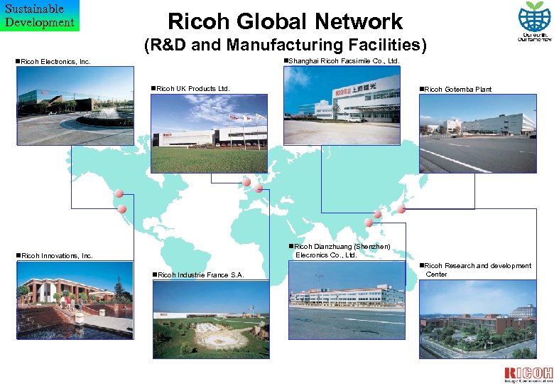 Sustainable Development Ricoh Global Network (R&D and Manufacturing Facilities) Shanghai Ricoh Facsimile Co. ,