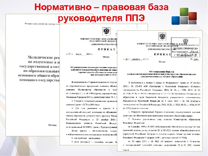 Нормативно – правовая база руководителя ППЭ 