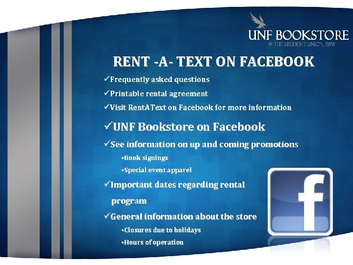 RENT -A- TEXT ON FACEBOOK Frequently asked questions Printable rental agreement Visit Rent. AText