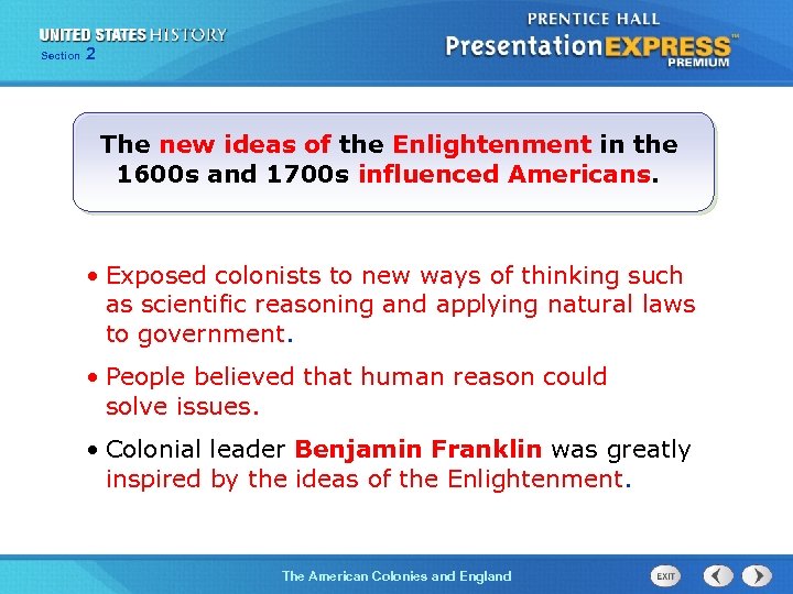 Section 2 The new ideas of the Enlightenment in the 1600 s and 1700