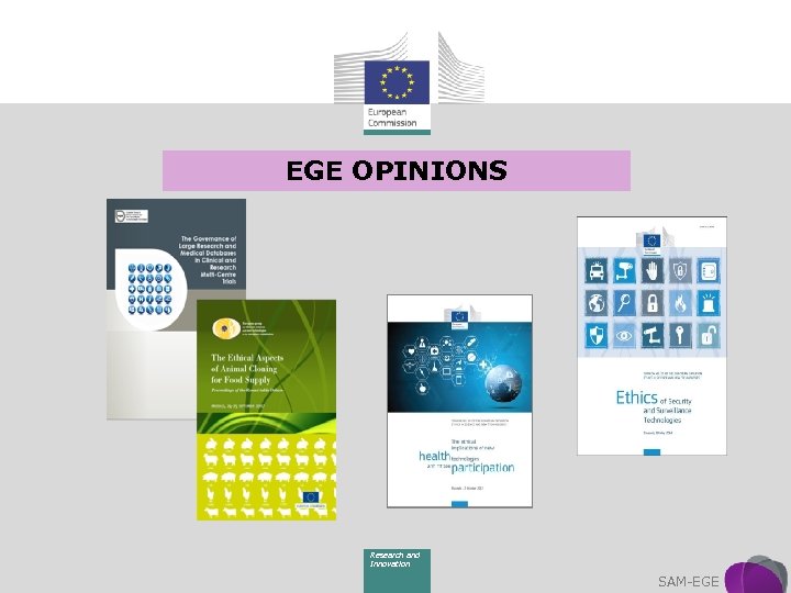 EGE OPINIONS Research and Innovation SAM-EGE 