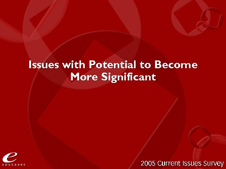 Issues with Potential to Become More Significant 