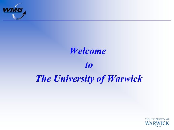 Welcome to The University of Warwick 