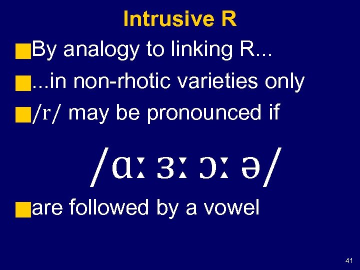 Intrusive R g. By analogy to linking R. . . g. . . in