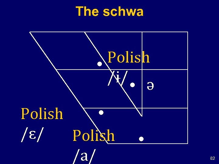 The schwa Polish • /ɨ/ ə • • Polish /ɛ/ Polish /a/ • 82