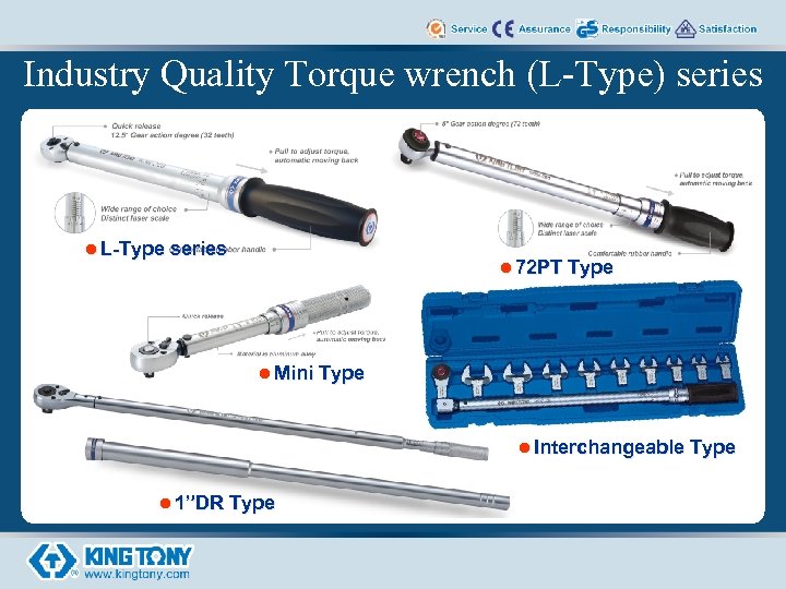 Industry Quality Torque wrench (L-Type) series l L-Type series l 72 PT Type l