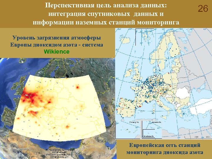 Перспективная цель анализа данных: интеграция спутниковых данных и информации наземных станций мониторинга 26 Уровень