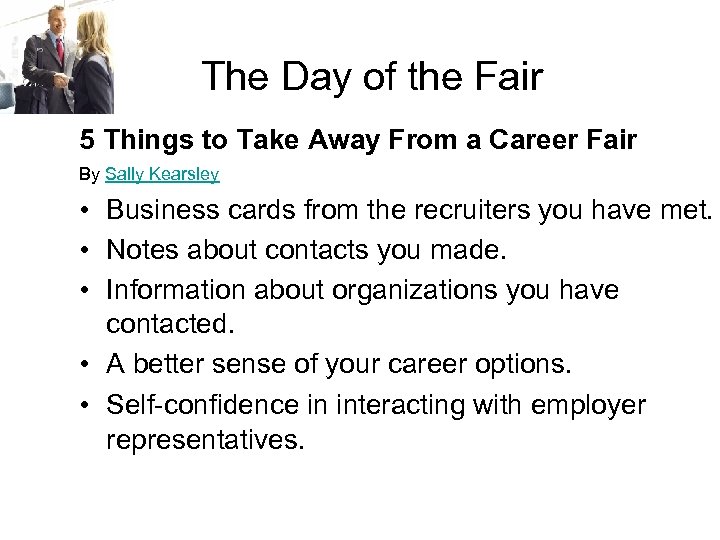 The Day of the Fair 5 Things to Take Away From a Career Fair