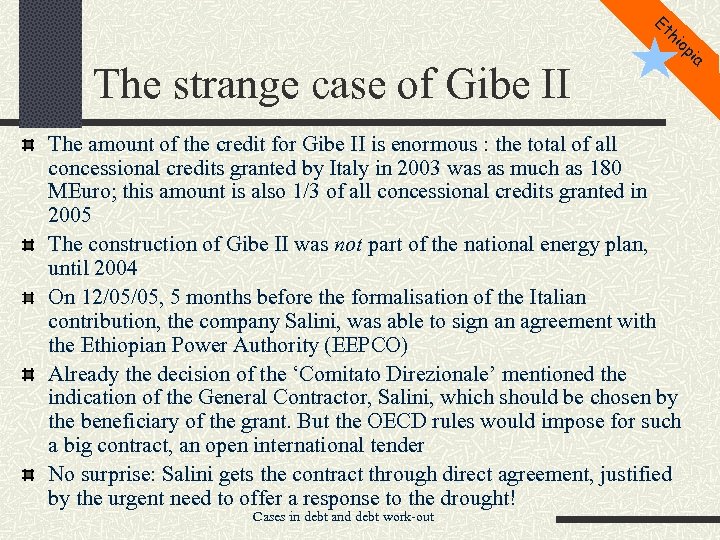 Et hi op The strange case of Gibe II The amount of the credit