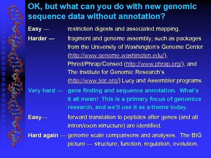 OK, but what can you do with new genomic sequence data without annotation? Easy