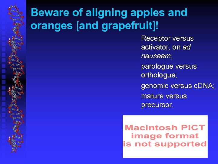 Beware of aligning apples and oranges [and grapefruit]! Receptor versus activator, on ad nauseam;