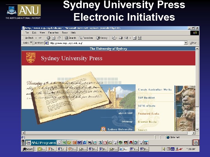 Sydney University Press Electronic Initiatives 